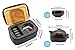 OMyTea® 100% Handmade Chinese/Japanese Vintage Kungfu Gongfu Tea Set - Porcelain Teapot & Teacups & Bamboo Tea Tray & Tea Mat with a Portable Travel Bag (Black)