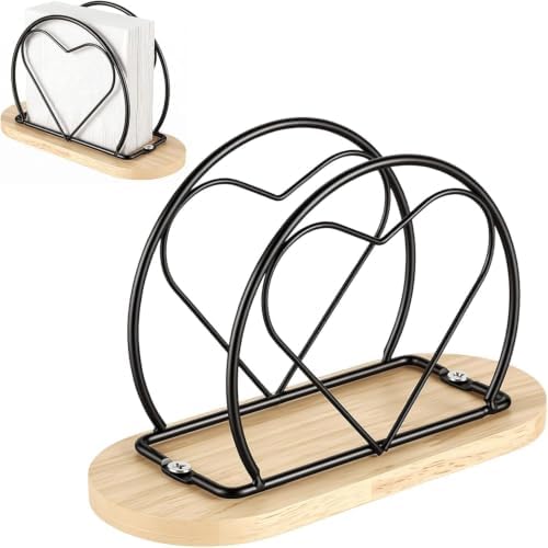 2 Portaservilletas En Forma De Corazón De Metal Y Madera Negro – ...