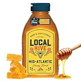 Local Hive Mid-Atlantic Raw & Unfiltered – 16 oz | 100% Pure U.S. Honey | Natural Sweetener Sourced from American Bees & Beekeepers | Medium-Bodied Light Floral Flavor | Ideal for Tea, Baking & Cooking