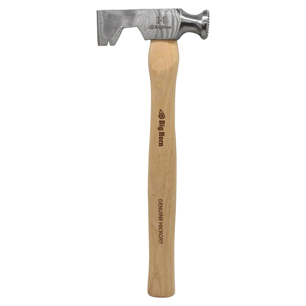 Big Horn 15140 - Hacha para paneles de yeso de 14 onzas con cara de impacto fresada y mango de nogal