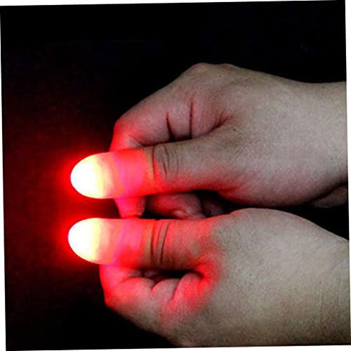 Murezima Lampe Magique de Pouces, 2pcs Allume Les Doigts Clignotants avec lumière LED, Les Doigts Magiques de lumière, l'outil de Jouet en Farce pour Les Fournitures de Barre de fête Cover