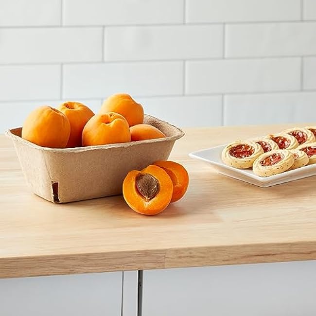 Juvale Pulp Fiber Berry Basket - 1 Pint, Brown, Rectangular, Modern, 60 Pack - Farmers Market & Farm Stand Supplies, Fruit & Vegetable Produce Containers