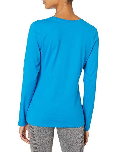 Hanes Women's Originals Long Sleeve Cotton T-Shirt, Lightweight Crewneck Tee, Modern Fit, Deep Dive, Small #TOP1