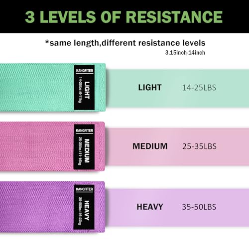 Image of KANGFITER (3.Colorful Set) | Loop Exercise Bands for Booty Leg Butt Glute Hip, Elastic Stretch Workout Bands for Women Men Home Gym Fitness Yoga Pilates