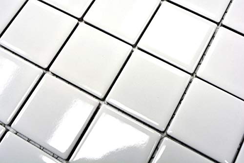 MOS16B-0101_f - Azulejos de cerámica, color blanco brillante