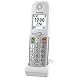 Panasonic KX-TGUA40EXW zusätzliches Mobilteil für Digitale Schnurlostelefone KX-TGU430/KX-TGU410, LCD-Display, Favoriten-Taste, extra laut, hörgerätekompatibel, Hauptgerät erforderlich, Weiß & Silber