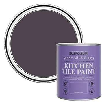 Rust-Oleum Purple Water-Resistant Kitchen Tile Paint in Gloss Finish - Grape Soda 750ml