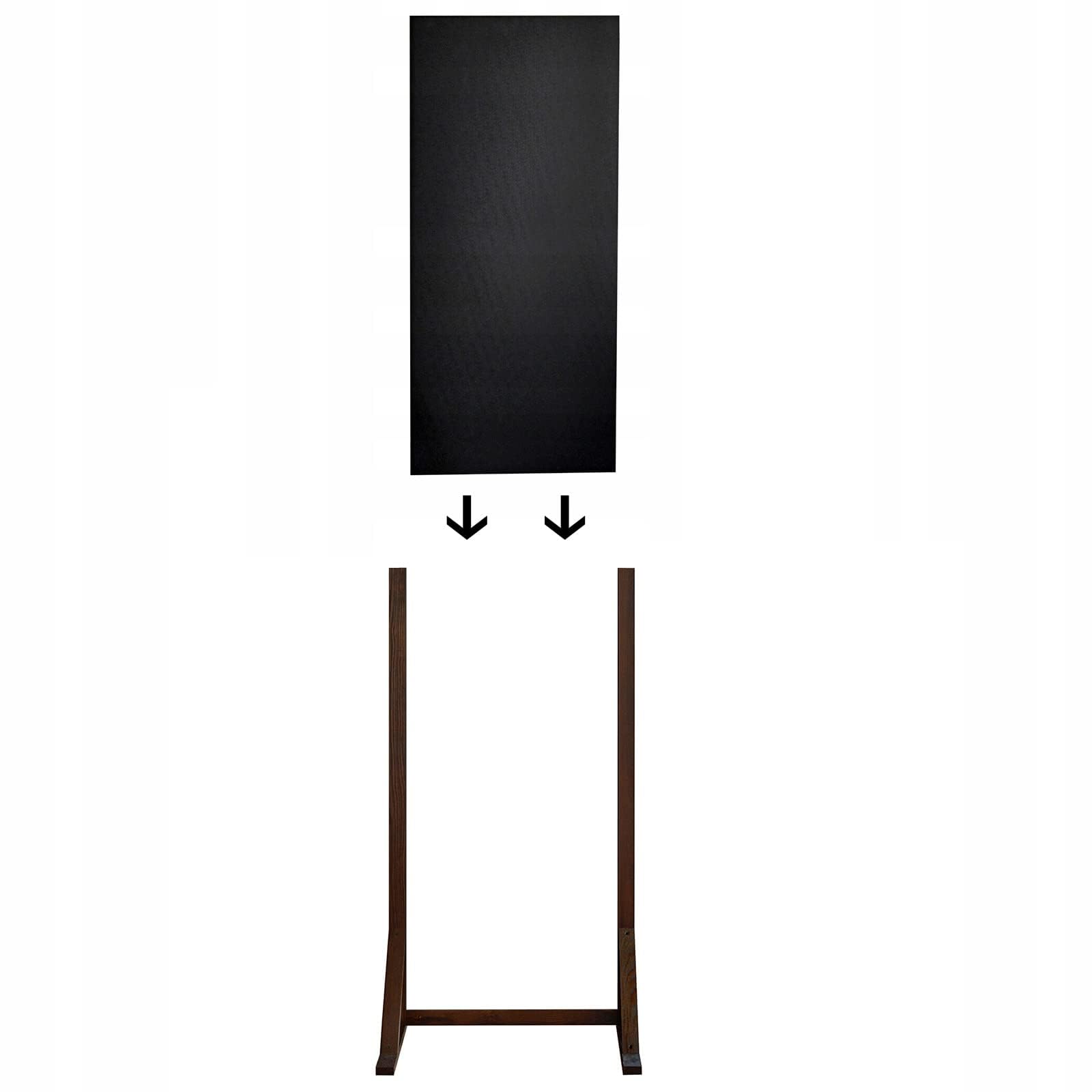 Dwustronny stojak reklamowy 118,5 x 59 cm, wodoodporna tablica z ABS w brązowej ramie drewnianej