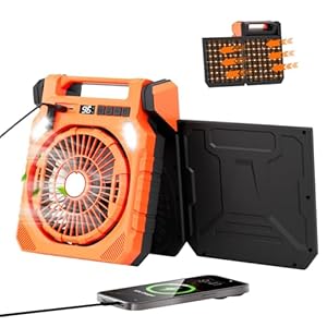 ZEPFJHE Ventilateur à économie d ' énergie avec Fonction d ' Oscillation Gauche Droite et Ventilateur portatif avec Batterie intégrée