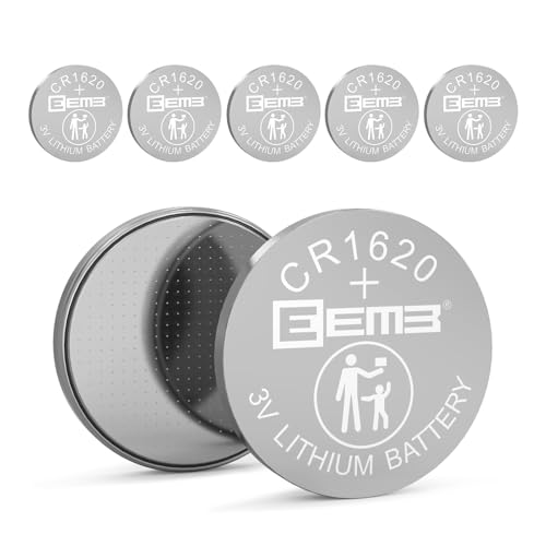 EEMB CR1620 Battery 5 PACK CR1620 3V Lithium Battery Button Coin Cell Batteries 1620 Battery ECR1620, DL1620 for Watch, Key Fob, Calculator, Car Remote, Remote Control, Mobile Game, Toys