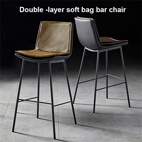 Jhkzudg Saddle Leather Bar Stools Set Of 2,Counter Height Bar Stools,Modern Kitchen Island Bar Stools,Metal Dining Chairs Shop Stool,Urban Industrial Counter Chairs For Kitchen Island,Green #TOP4
