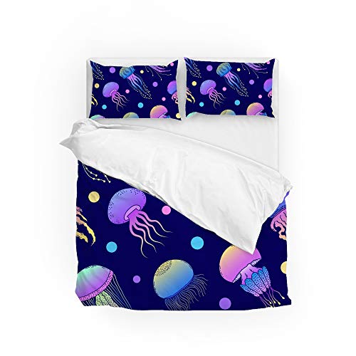 Housse de couette méduse 3 pièces douce et résistante pour lit double - 2