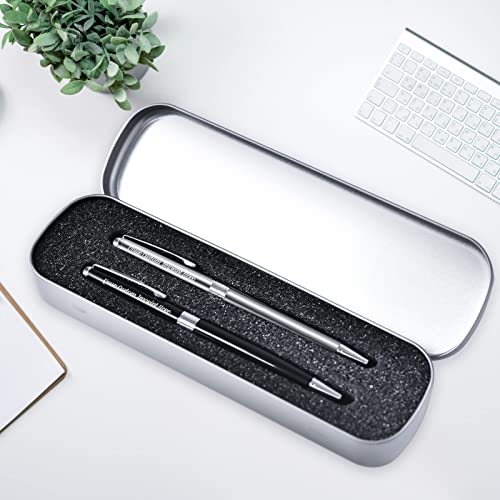 HonorUS Caneta personalizada, 2 unidades de conjunto de canetas de metal gravadas com caixa de prese