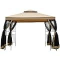 Sunnyglade Garden Gazebo 10' x 10' Patio Backyard Double Roof Vented Gazebo Canopy
