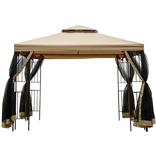 Sunnyglade Garden Gazebo 10' x 10' Patio Backyard Double Roof