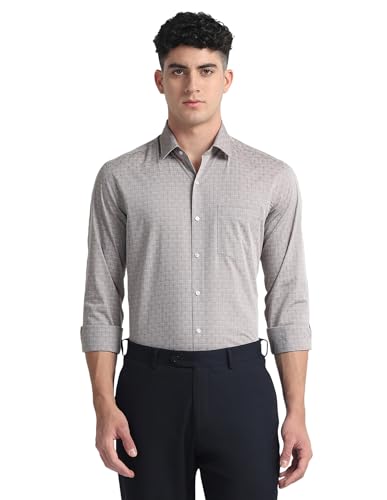 Image of Arrow Men's Cotton Structu Slim Fit Shirt