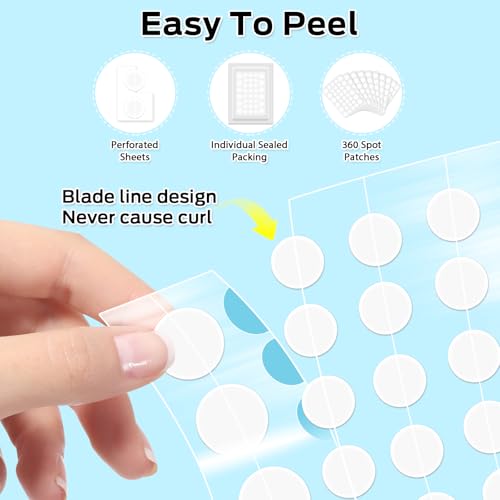 Invisible Spot Cover, 360 Count Invisible Hydrocolloid Patch, Absorbing Spot Patches, Skin Care, Facial Stickers, Cute Face Patches for Face - Image 4