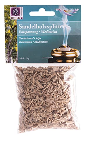 BEEMEN Sandalwood Chips 25g - Incense for Smoking on Sieve and Charcoal, Relaxation, 1 Set, 1 Piece, 1 Pack