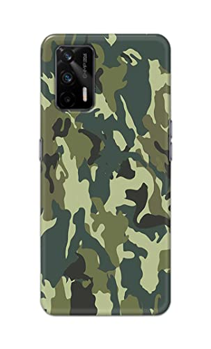 Image of Printed Hard Back Cover Case for Realme X7 Max 5G Back Cover (Green Army Camouflage) -1803