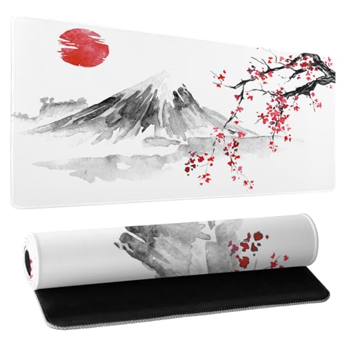 Image of Cherry Blossom Sakura Gaming Mouse Pad 31.5x11.8inch with Stitched Edges Extended Waterproof Desk Pads Non-Slip Rubber Base Large Keyboard Mat Computer Gaming Mousepad for Work /Office /Home (Eight)