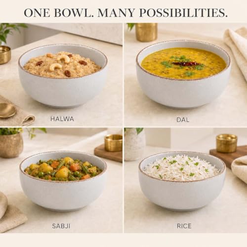 Image of The Earth Store Lavender Marble Serving Bowl - 800ML Ceramic Bowl Set of 2 | Microwave & Dishwasher Safe Ceramic Serving Bowl for Home, Gifting & Restaurants