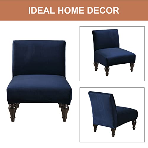 Image of Eco-Ancheng Armless Chair Slipcover - Removable, Washable, Printed Accent Chairs for Living & Dining Room