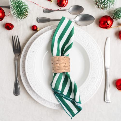 Decocoon Set Of 16 Napkin Rings, Hand Woven Natural Water Hyacinth Napkin Rings, Farmhouse Handmade Napkin Rings, Beach Napkin Holders,Napkin Rings Bulk For Party Decoration,Dinning Table #TOP5