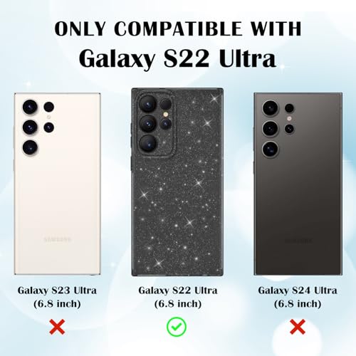 Newseego for Samsung Galaxy S22 Ultra 5G Case, Cute Luxury Sparkle Bling Glitter Case for Women Girls Soft TPU Bumper Anti-Scratch Shockproof Protective Case Cover for Samsung Galaxy S22 Ultra-Gray - image 5