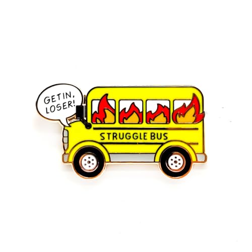 Burning Bus Badge Pin - Fun Series - Enamel Lapel Pin - Plated Badge for Clothing, Bags, and Lanyards