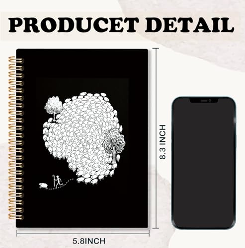 BNHJKFQZ Jesus Leaves the 99 Sheep Christian Spiral Journal Notebook for Women Men, Christian Gifts Hardcover Notebook for Work Note Taking, Black and White Religious Prayer Journals for Writing by BNHJKFQZ - Used condition - Image 7