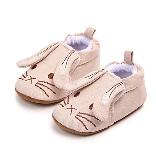 Baby Toddler Sandals Infant Girls Boys Shoes Cartoon First Walkers Shoes Soft Sole Warm Prewalkers (Beige, 12 Infant)2