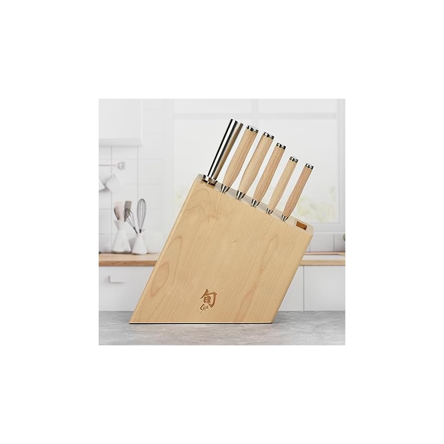 Shun-Premier-7-Piece-Knife-Set-with-Angled-Birch-Block Shun Premier 7 Piece Knife Set with Angled Birch Block