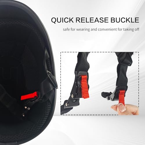 Half Cap Motocross Helmets Open Face Half Shell Motorcycle Helmet for Men Women DOT Approved Cycling Motocross Helmet with Goggles Facemask (Carbon, XX-Large) by SanQing - Image 7