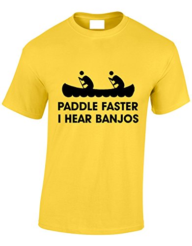 Crown Designs Paddle Faster Yellow 3XL T-Shirt