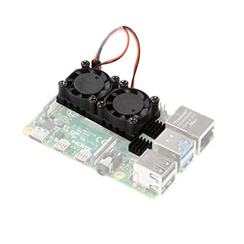 heatsink fans - UCTRONICS for Raspberry Pi 4 Dual Fan, Pi 4 Cooling Fan with Heatsink, Dual Fan Kit for Raspberry Pi 4 Model B