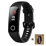 Huawei Honor Band 4 6-Axis Inertial Heart Rate Monitor Infrared Light Wear Detection Sensor Full Touch AMOLED Color Screen Home Button All-in-One Activity Tracker 5ATM Waterproof (Black)