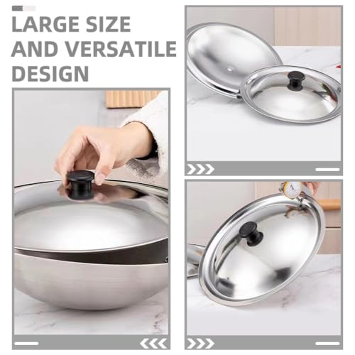 Baluue Universal Lid 10.63 Inch Stainless Steel Pot Pan Skillet Cover with Bakelite Knob for Frying Boiling Steaming Kitchen Use - Image 3