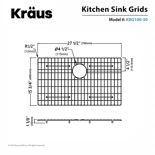 Kraus Kbg-100-30 Stainless Steel Bottom Grid For Khu100-30 Single Bowl, 30 #TOP1