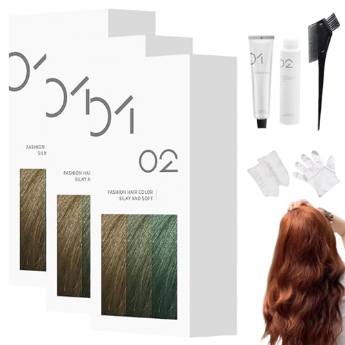 Tinte Capilar Suave Casero, 200 Ml, Crema Permanente, Brillo Natural, Fórmula Suave, Para Todo Tipo De Cabello, Fácil Aplicación En Casa (3,A43 - Castaño anaranjado)