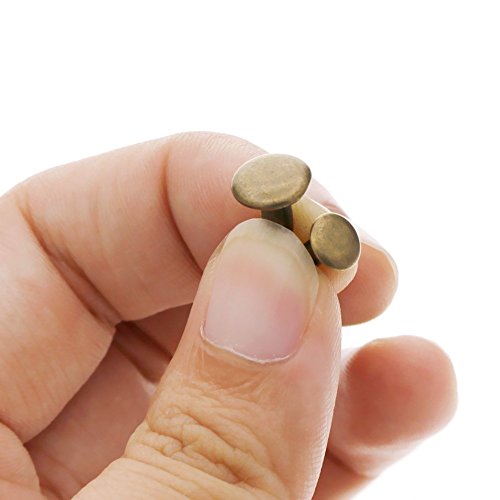 Bestgle 120 Sets Leather Rivets With Fixing Tool Kit, Double Cap Rivet Replacement Tubular Metal Studs Snap Fasten Kit For Diy Leather Jeans Clothing Craft Repairing Decoration (Silver,Bronze) #TOP6