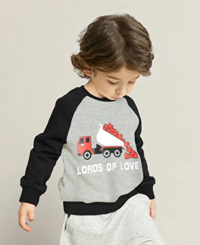 Toddler Baby Boy Sweatshirt Kids Crewneck Pullover Love You More Long Sleeve Tops 2-7 Years2