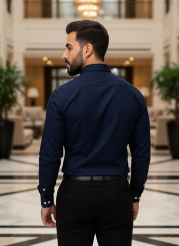 Image of Bellstone Men's Solid Cotton Shirt | Casual | Plain | Full Sleeve | Summer-Regular Fit| Men Stylish Shirt | Everyday Formal Wear |Soft Breathable Fabric | Everyday Smart Casual Wear