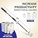 Heavy Duty Stretch Film Dispenser Pole Holder - Extra Long High Reaching Industrial Handle for Stretch Wrapping - Fits Rolls 2