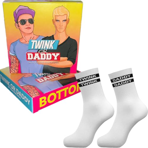 Fairytale Creations Twink or Daddy Jeu de cartes Deluxe Edition (jeu + chaussettes minet et papa) en taille 41-46, unisexe, édition Deluxe (Game + chaussettes minet + chaussettes papa)