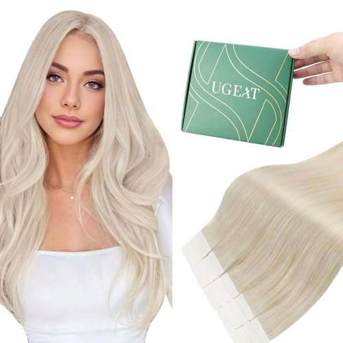 Extension cheveux naturel adhesif blond platine de prestige 40cm pour un volume haute couture
