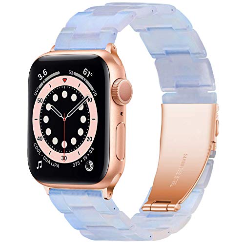 Ygtiecs Resin Apple Watch Band For Women Men, Super Lightweight, Comfortable, Compatible With Apple Watch Band 38Mm 40Mm 41Mm, Fashionable For Iwatch Band Series 8 7 6 5 4 3 2 1 Se - Phantom Blue #TOP13