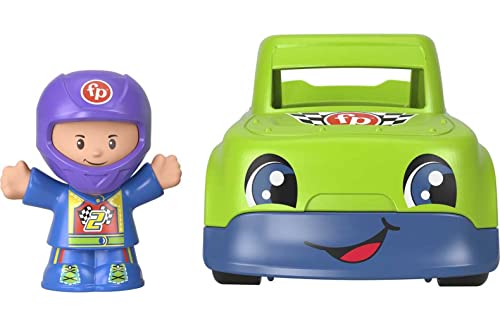 fisher-price Little People samochód wyścigowy, pojazd przesuwny i zestaw figurek dla małych dzieci i przedszkolaków w wieku 1-5 lat