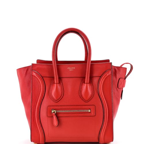Celine, Pre-Loved Luggage Bag Smooth Leather Micro, Red