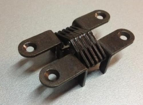 Generico Cerniera a Scomparsa Invisibile Incassata per Mobili Legno con Apertura 180° - Dimensione Disponibile: Cerniera 502 Nikelata 64,8 x 13 mm