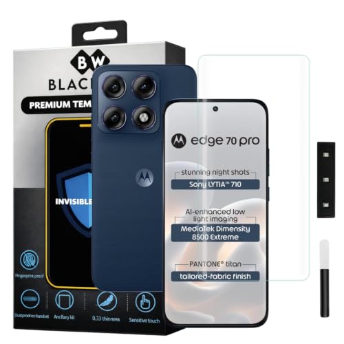 Image of Blackwik UV Curved Tempered Glass for Motorola Edge 70 Pro | 1-Pack